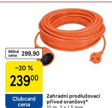Zahradní prodlužovací přívod oranžový, 10 m 2 x 15 mm