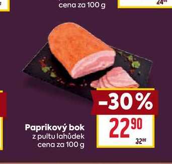 Paprikový bok z pultu lahůdek cena za 100 g
