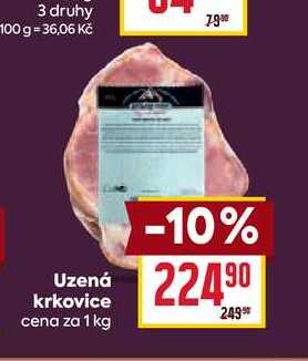 Uzená krkovice cena za 1 kg