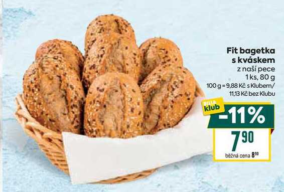 Fit bagetka s kváskem z naší pece 1ks, 80 g