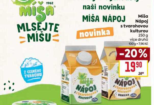 Miša Nápoj s tvarohovou kulturou 250 g