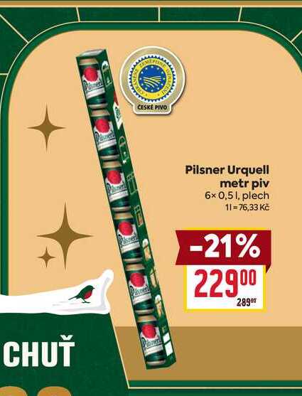 Pilsner Urquell metr piv 6x 0,51, plech