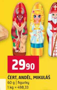 ČERT, ANDĚL, MIKULÁŠ 60 g figurky 