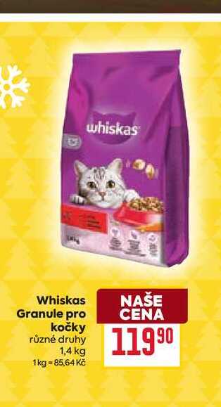 Whiskas Granule pro kočky různé druhy 1,4 kg