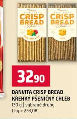 DANVITA CRISP BREAD KŘEHKÝ PŠENIČNÝ CHLÉB 130 g vybrané druhy
