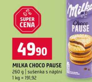 MILKA CHOCO PAUSE 260 g sušenka s náplní 