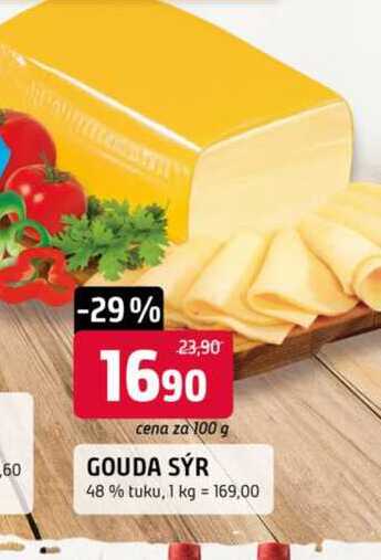 GOUDA SÝR 48 % tuku, 100g