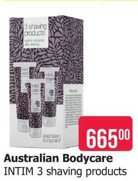 Australian Bodycare INTIM 3 shaving products 
