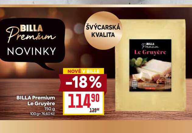 BILLA Premium Le Gruyère 150 g 