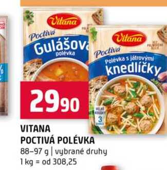 Vitana polévka Poctiva 88-97 g vybrané druhy 