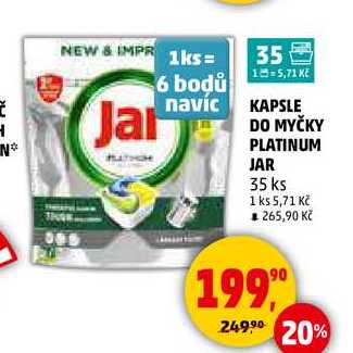 KAPSLE DO MYČKY PLATINUM JAR, 35 ks