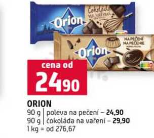 Orion 90 g poleva na pečení 90 g čokoláda na vaření