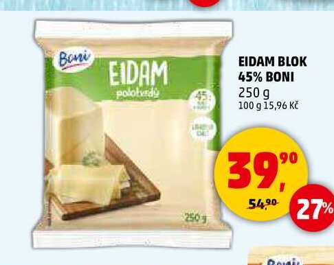 EIDAM BLOK 45% BONI, 250 g 