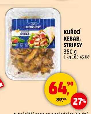 KUŘECÍ KEBAB, STRIPSY, 350 g 
