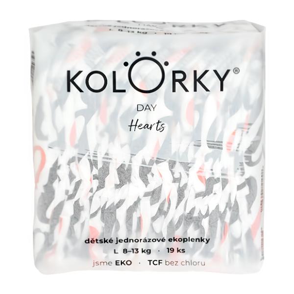 Kolorky Day EKO plenky - Srdce - vel. L (8-13 kg)