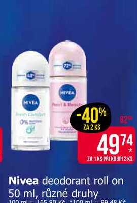 Nivea deodorant roll on 50 ml, různé druhy