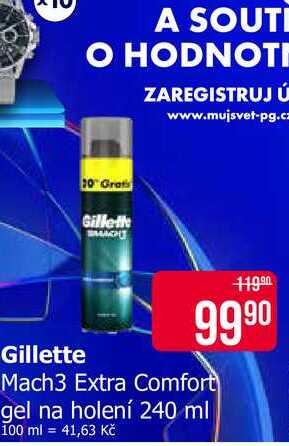 Gillette Mach3 Extra Comfort gel na holení 240 ml 