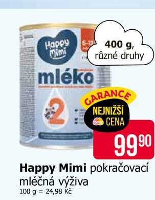 Happy Mimi pokračovací mléčná výživa 400 g