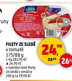 FILETY ZE SLEDĚ v tomatě, 175 g