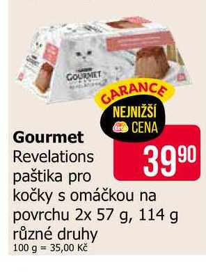 Gourmet Revelations paštika pro kočky s omáčkou na povrchu 2x 57 g, 114 g