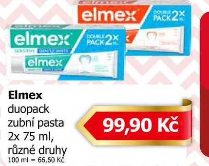 Elmex duopack zubní pasta 2x 75 ml, různé druhy