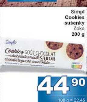 Simpl Cookies sušenky čoko 200 g 