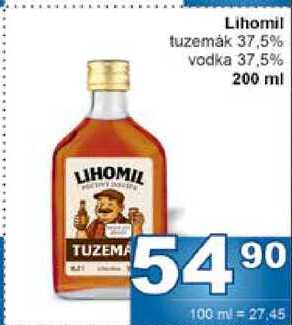 Lihomil tuzemȧk 37,5% vodka 37,5% 200ml