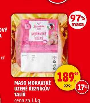 MASO MORAVSKÉ UZENÉ ŘEZNÍKŮV TALÍŘ, 1 kg 