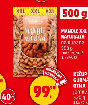 MANDLE XXL NATURALIA neloupané, 500 g