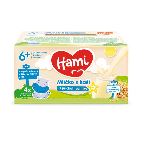 Hami Mlíčko s kaší s příchutí vanilky 4x250ml