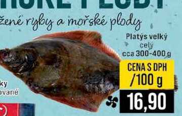 Platys velký cely cca 300-400 g