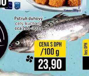 Pstruh duhový cely, kuchany cca 200-300 g 