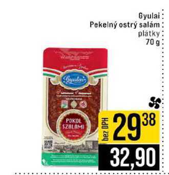 Gyulai Pekelný ostrý salám plátky 70 g