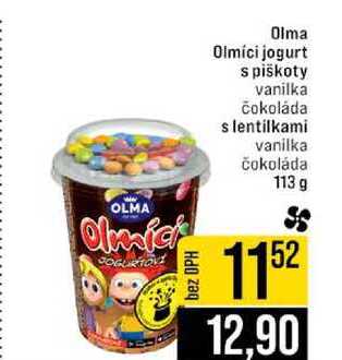 Olma Olmíci jogurt s piškoty vanilka čokoláda s lentilkami vanilka čokoláda 113 g 