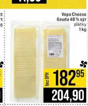 Vepo Cheese Gouda 48 % sýr plátky 1kg 