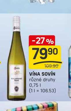 VÍNA SOVÍN různé druhy 0.75l