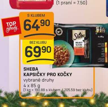 SHEBA KAPSIČKY PRO KOČKY vybrané druhy 4 x 85 g