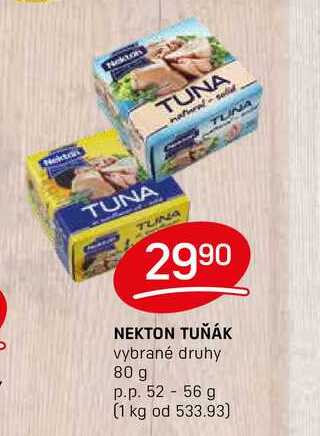 NEKTON TUŇÁK vybrané druhy 80 g p.p. 52 - 56 g