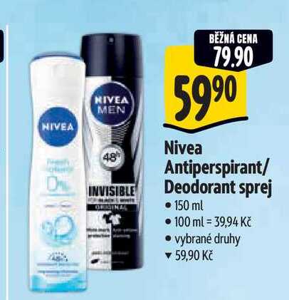   Nivea Antiperspirant/ Deodorant sprej  150 ml  