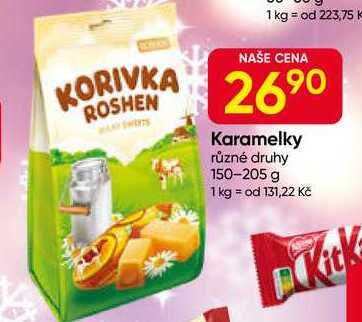 ROSHEN Karamelky různé druhy 150-205 g
