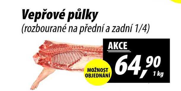 Vepřové půlky (rozbourané na přední a zadní 1/4), 1 kg