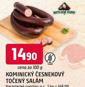 KOMINICKÝ ČESNEKOVÝ TOČENÝ SALÁM 100g