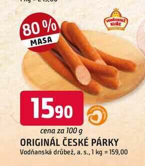 ORIGINÁL ČESKÉ PÁRKY 100g
