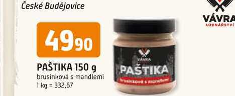 PAŠTIKA 150 g brusinková s mandlemi 
