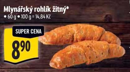 Mlynářský rohlík žitný, 60 g