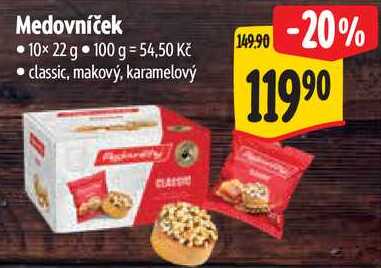 Medovníček, 10x 22 g 