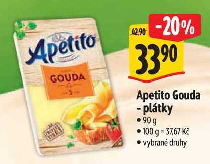 Apetito Gouda - plátky, 90 g