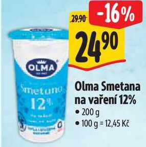 Olma Smetana na vaření 12%, 200 g