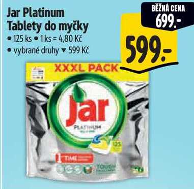 Jar Platinum Tablety do myčky, 125 ks 