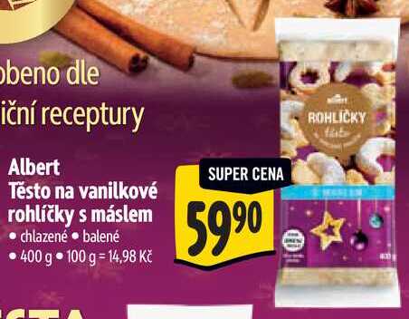 Albert Těsto na vanilkové rohlíčky s máslem, 400 g